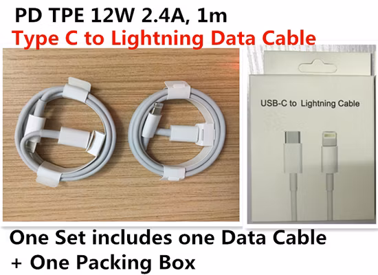 Pd 12W 2.4A タイプ C から超高速充電器充電データケーブル Apple iPhone 6 7 8 X 11 6s 6p 6sp 7p 8p 用