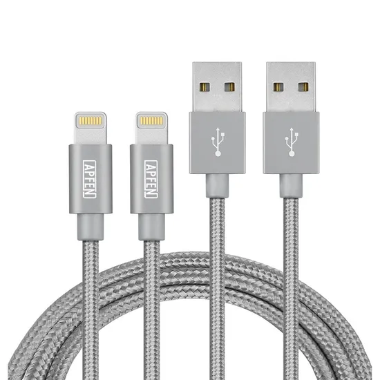 ゴールデンナイロン編組ライトニング充電ケーブル超高速充電ライトニングケーブルUSBデータライトニングケーブル